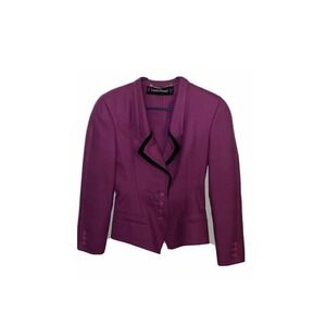 Vintage Louis Feraud Fuchsia Jacket Size 4 Us Purple Wool Pink 80's